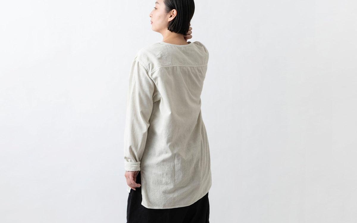 MITTAN / カディワイドシャツ（補強） ベンガラ白 SH-17BH / unisex