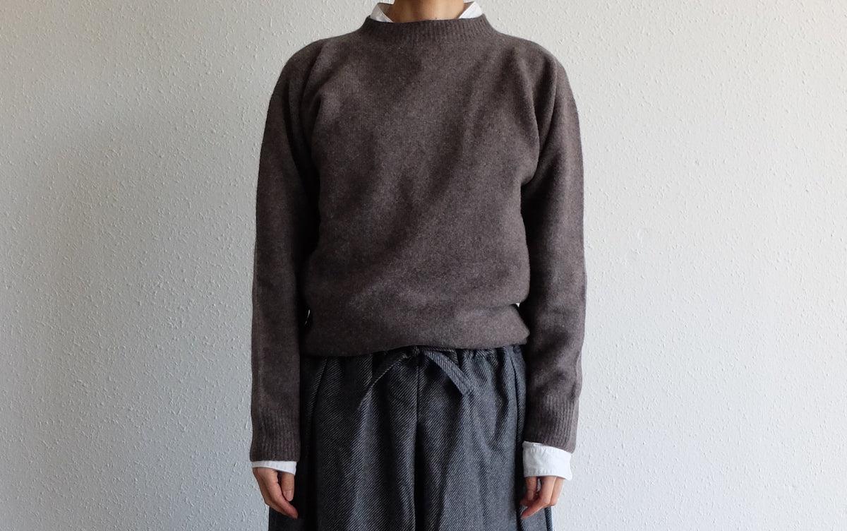 MITTAN / ウルグアイウールセーター 茶 KN-20 / unisex