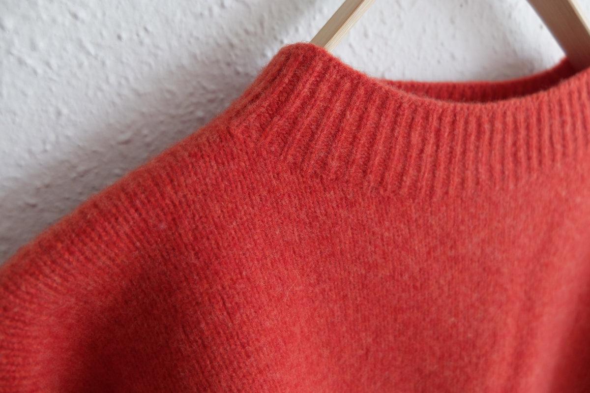 MITTAN / ウルグアイウールセーター 赤橙 KN-20 / unisex