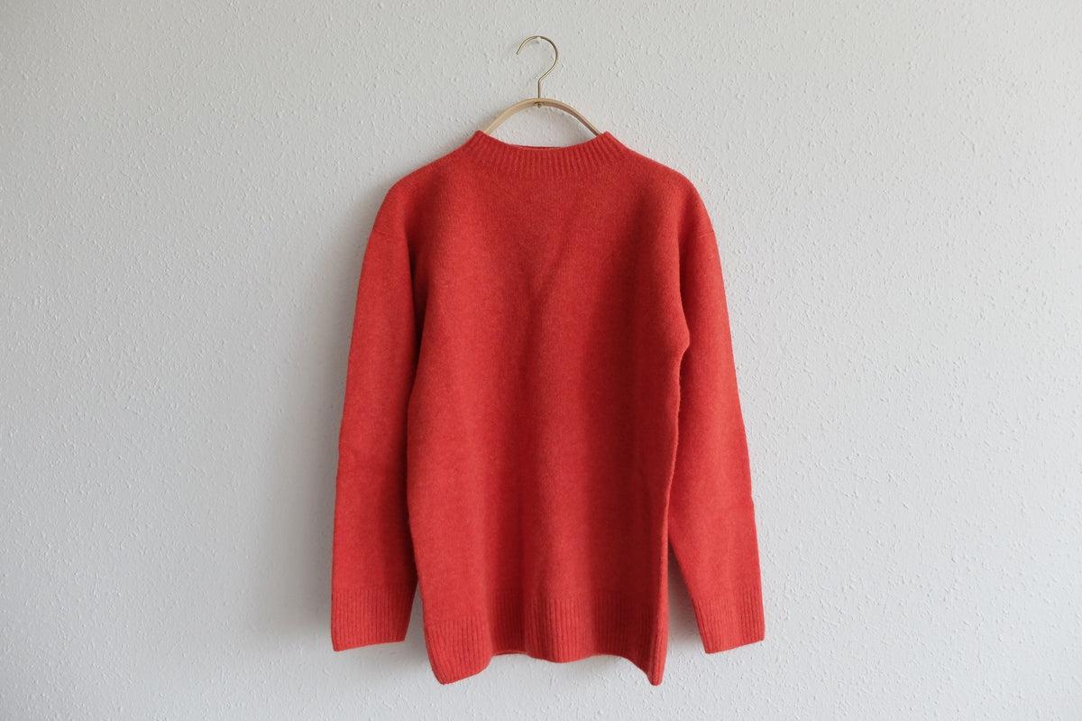 MITTAN / ウルグアイウールセーター 赤橙 KN-20 / unisex