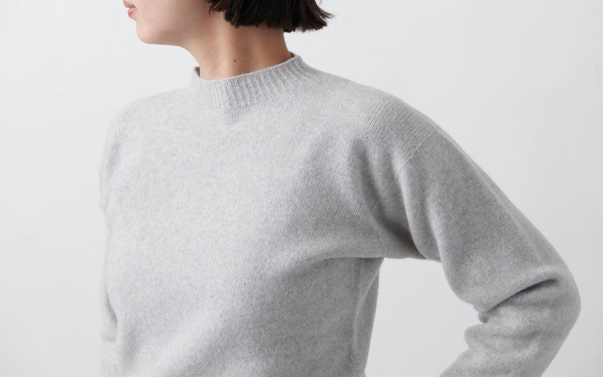 MITTAN / ウルグアイウールセーター 灰 KN-20 / unisex