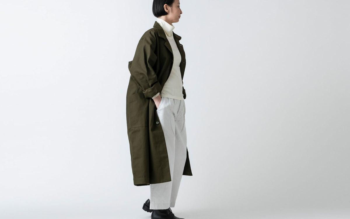 木間服装製作 coat コットン帆布 black｜unisex freesize