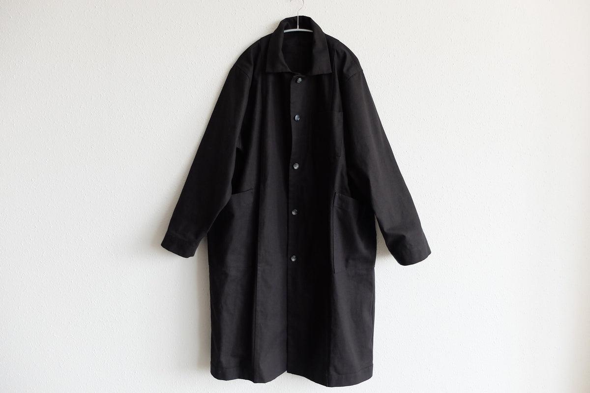木間服装製作 coat コットン帆布 black｜unisex freesize