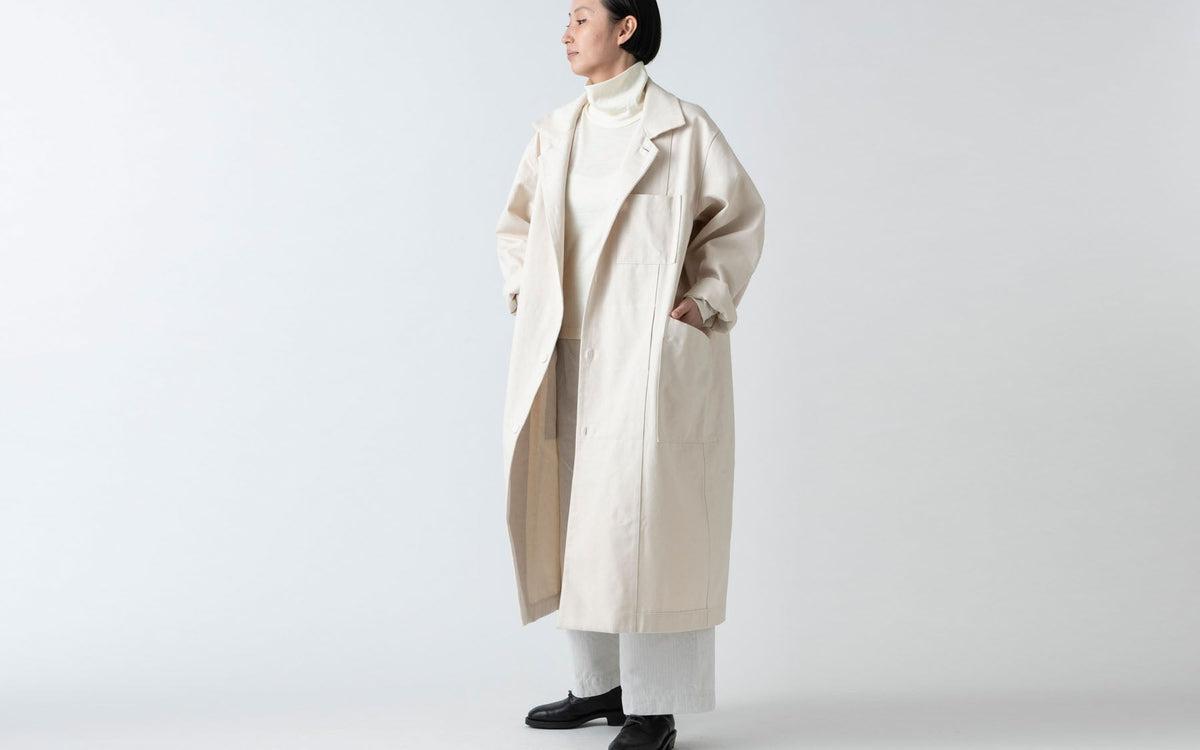 木間服装製作 coat コットン帆布 offwhite｜unisex freesize