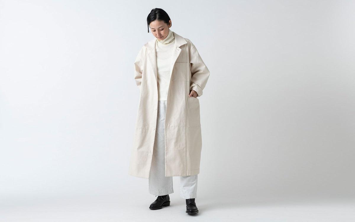 木間服装製作 coat コットン帆布 offwhite｜unisex freesize