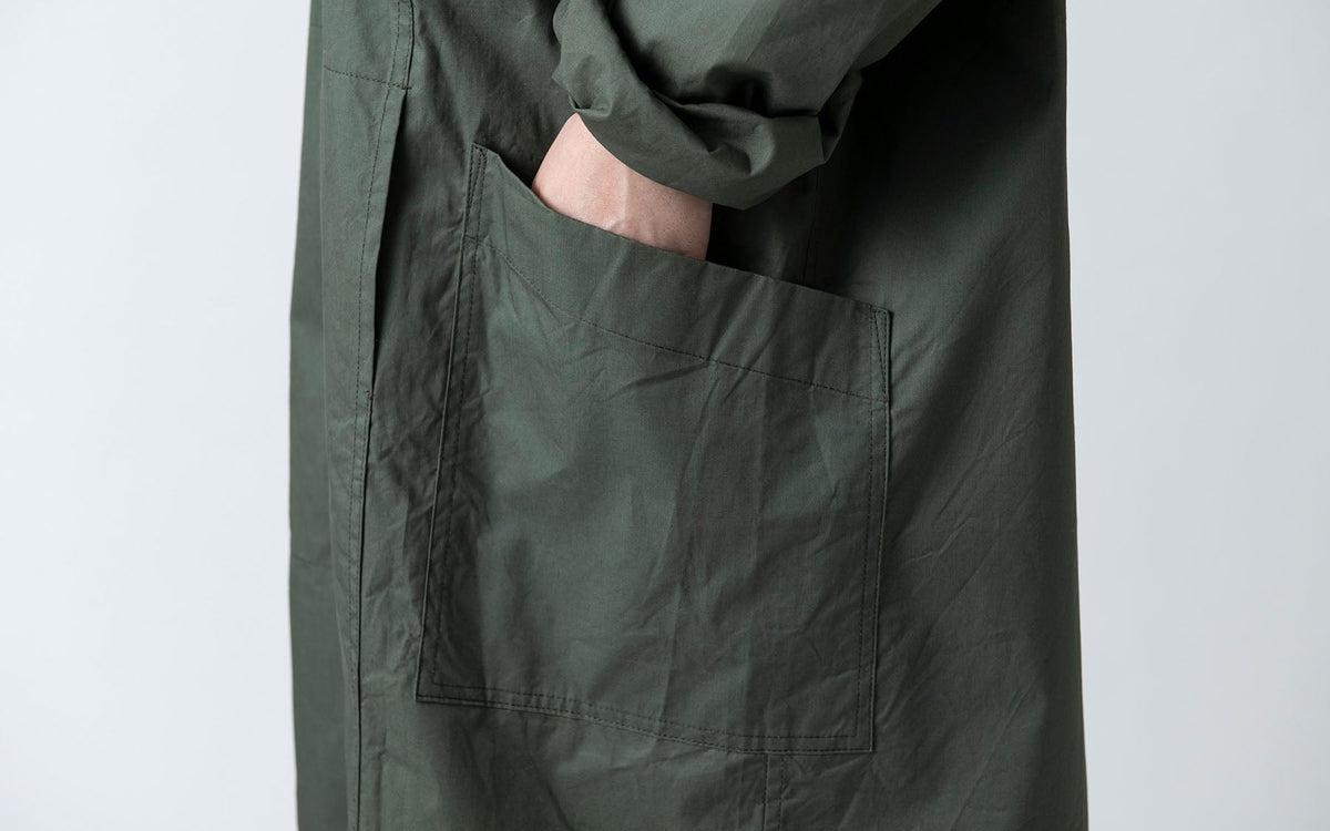 【再入荷】木間服装製作 coat コットンタイプライター khaki｜unisex freesize