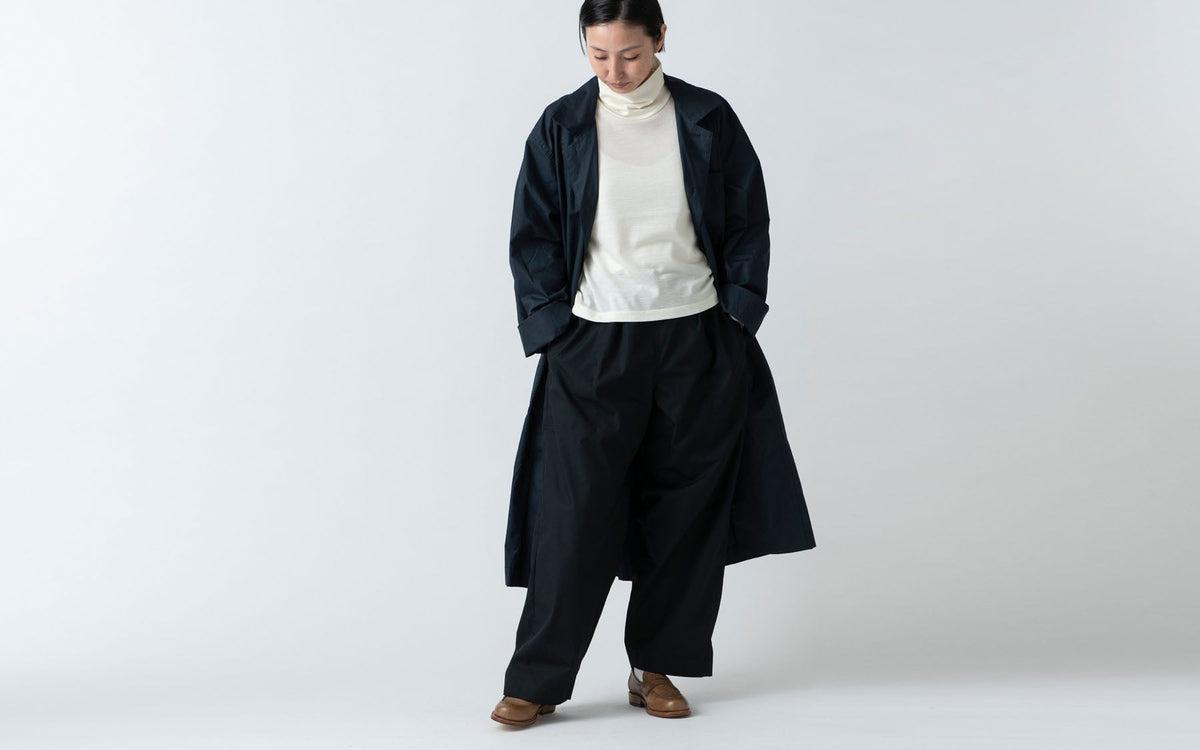 【再入荷】木間服装製作 coat コットンタイプライター navy｜unisex freesize