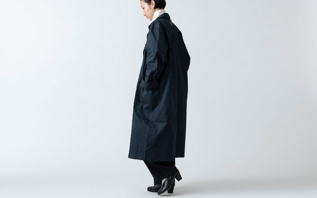【再入荷】木間服装製作 coat コットンタイプライター navy｜unisex freesize