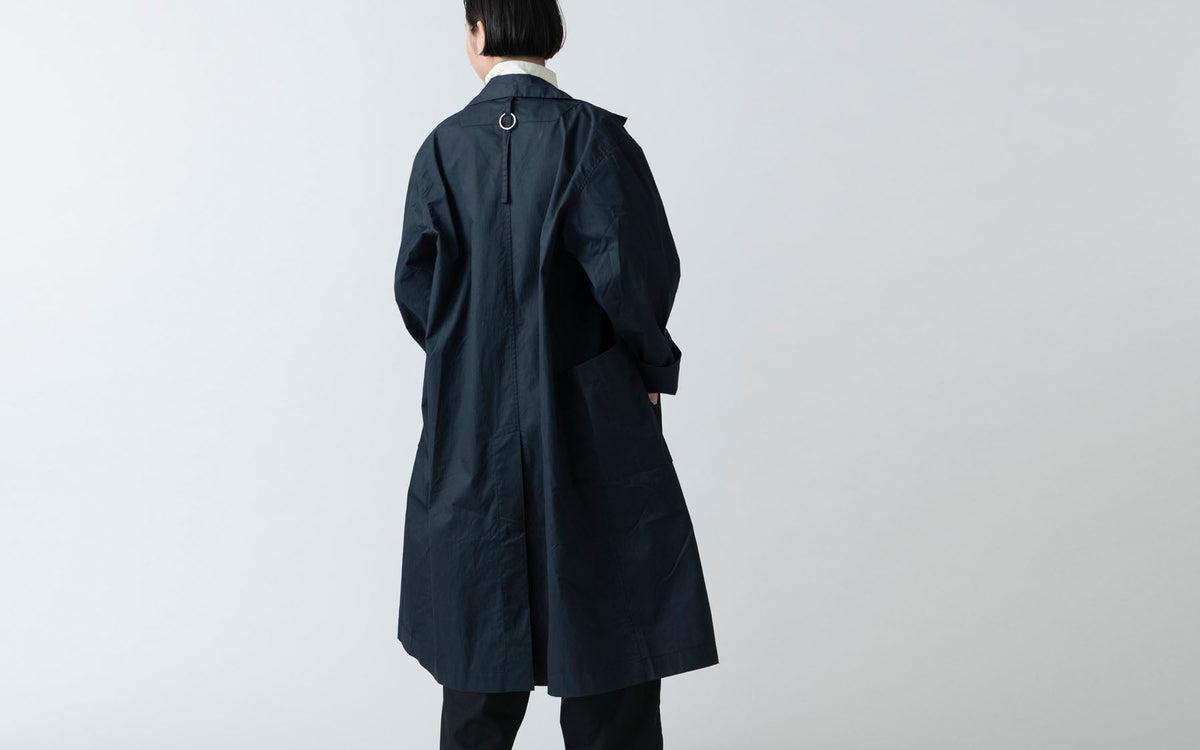 【再入荷】木間服装製作 coat コットンタイプライター navy｜unisex freesize
