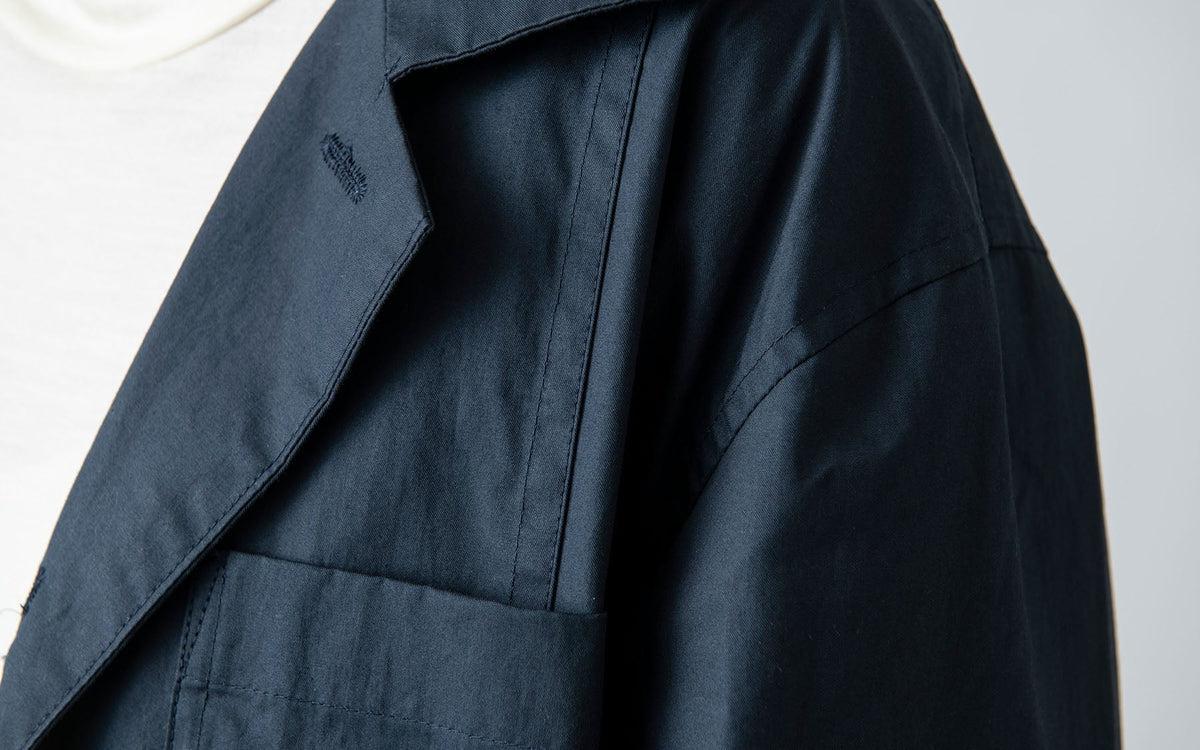 【再入荷】木間服装製作 coat コットンタイプライター navy｜unisex freesize