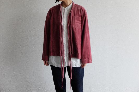 木間服装製作 コーデュロイバンドカラージャケット 4color｜unisex freesize