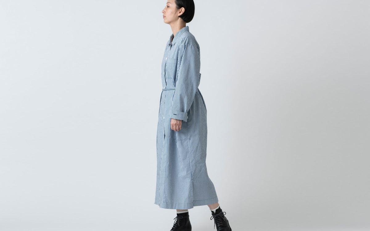 木間服装製作 longshirt flower blue｜unisex freesize