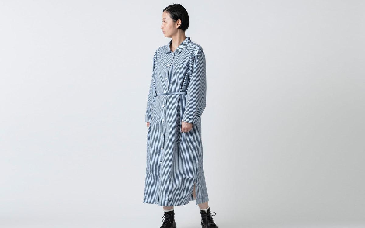 木間服装製作 longshirt flower blue｜unisex freesize