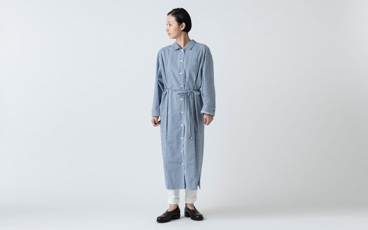 木間服装製作 longshirt flower blue｜unisex freesize