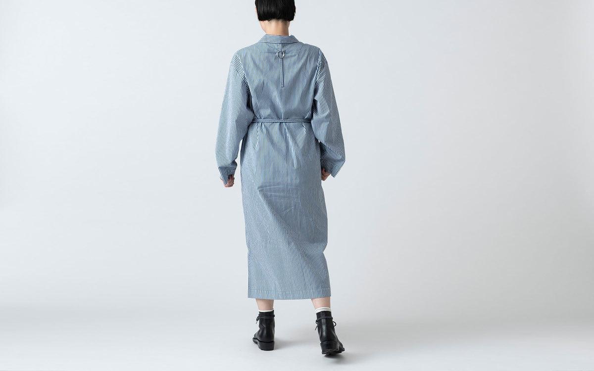 木間服装製作 longshirt flower blue｜unisex freesize