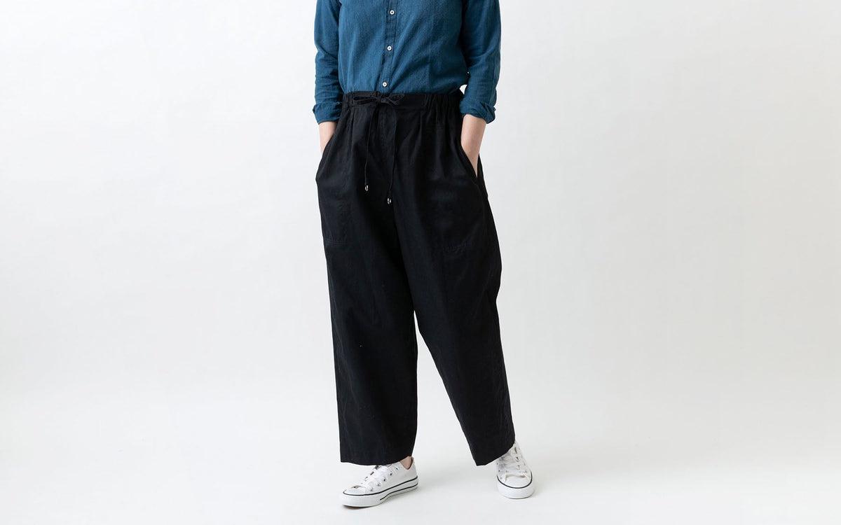 木間服装製作 pants cotton black｜unisex freesize