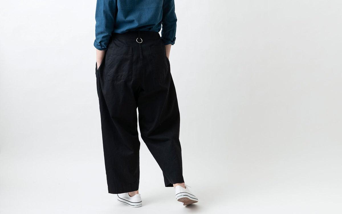 木間服装製作 pants cotton black｜unisex freesize