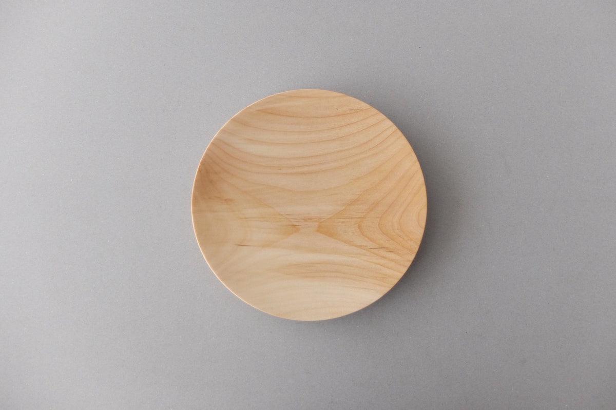 【木目選択可】ろくろ挽きの木皿 栃の木 18cm