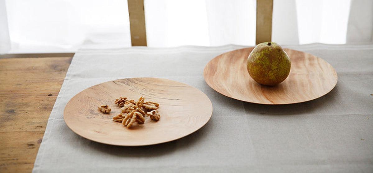 【木目選択可】ろくろ挽きの木皿 栃の木 27cm