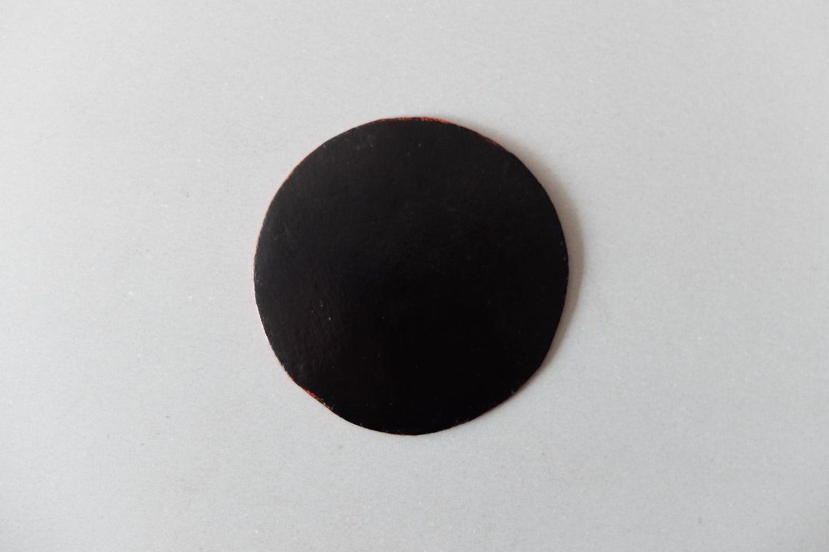 牛革 漆塗コースター 朱×黒