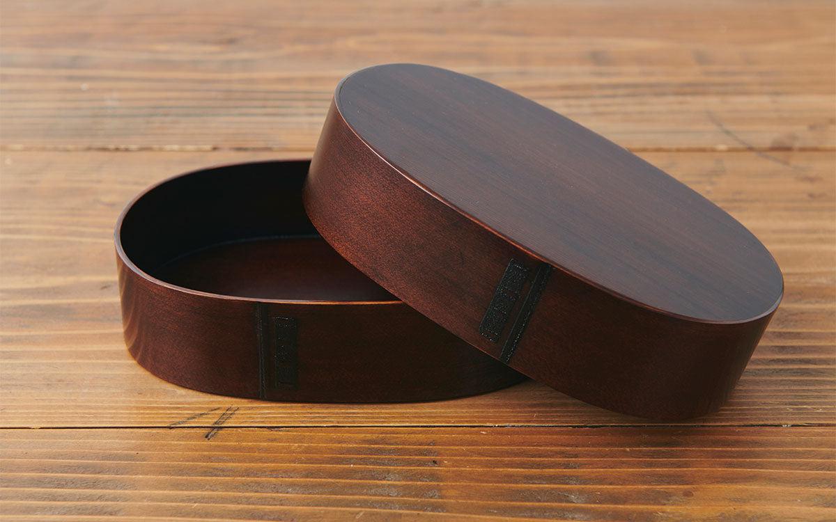 曲げわっぱ 楕円弁当箱（大）拭き漆