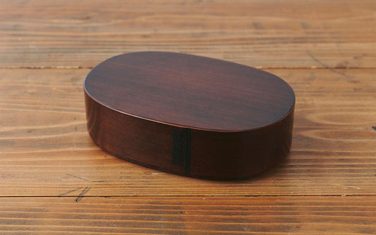 曲げわっぱ 楕円弁当箱（大）拭き漆