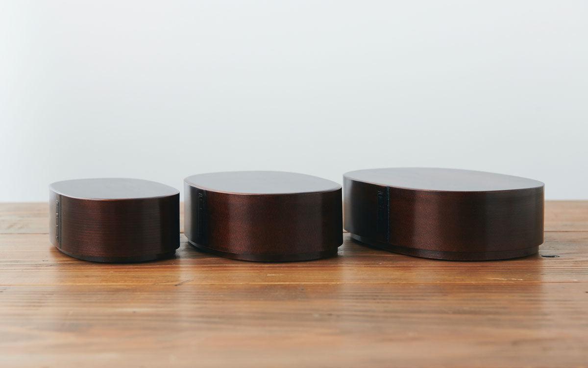 曲げわっぱ 楕円弁当箱（小）拭き漆