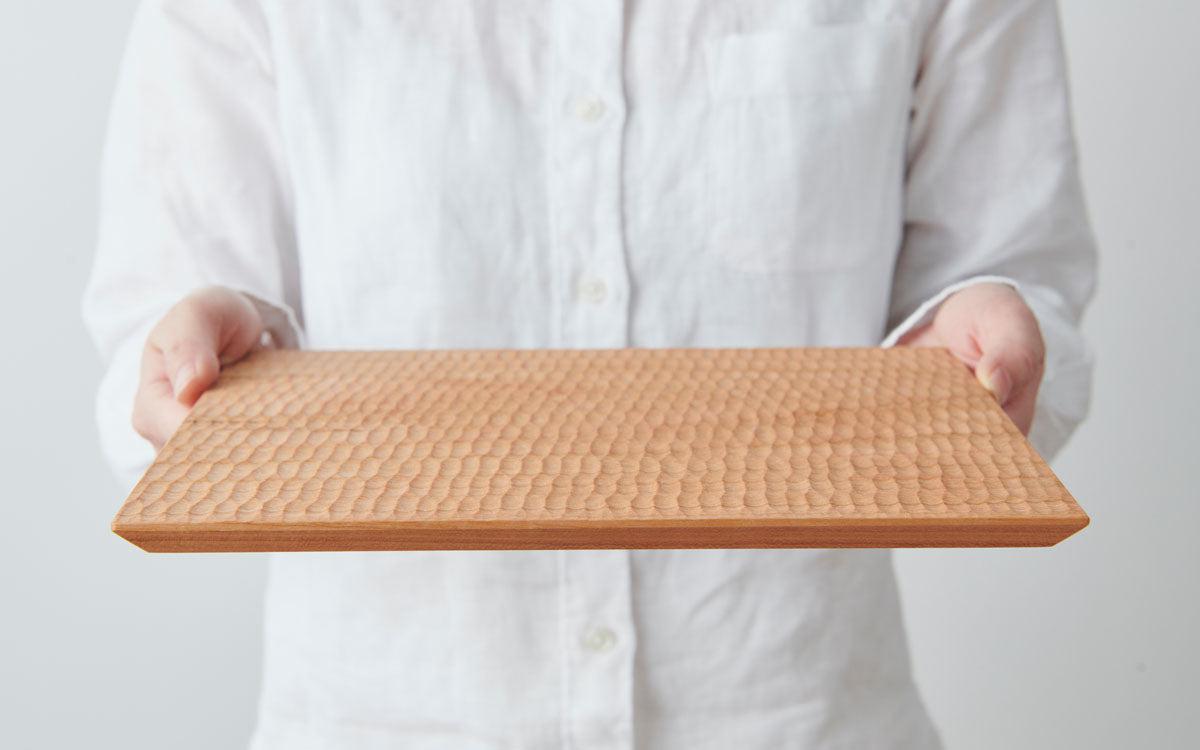 【受注製作】チェリーの大きなプレート 230×230mm｜オイル・蜜蝋仕上げ