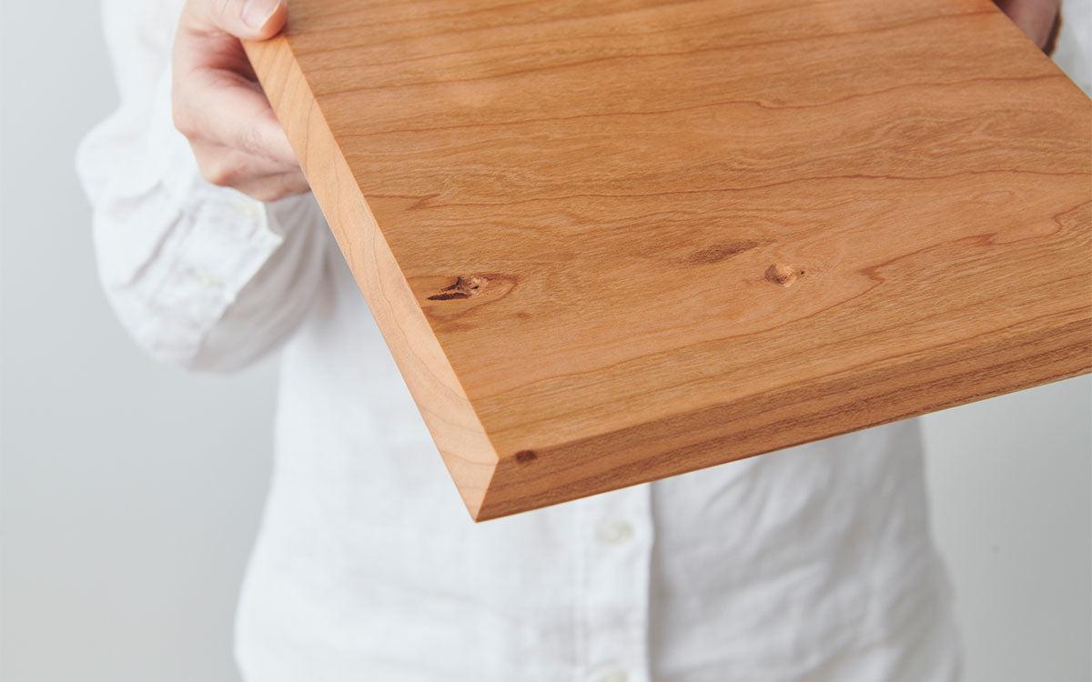 【受注製作】チェリーの大きなプレート 230×270mm｜オイル・蜜蝋仕上げ