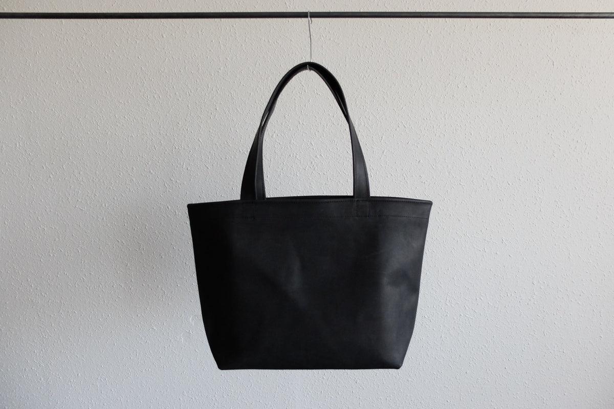 【受注製作】レザートートバッグ black ＜S ヨコ＞