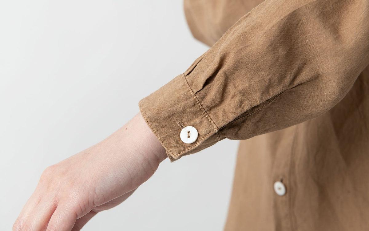 MITTAN / 大麻シャツ2 高密度 胡桃 SH-109C / unisex