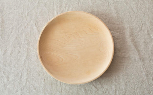 朝食の時間を愉しむ木のプレート 栃 24cm