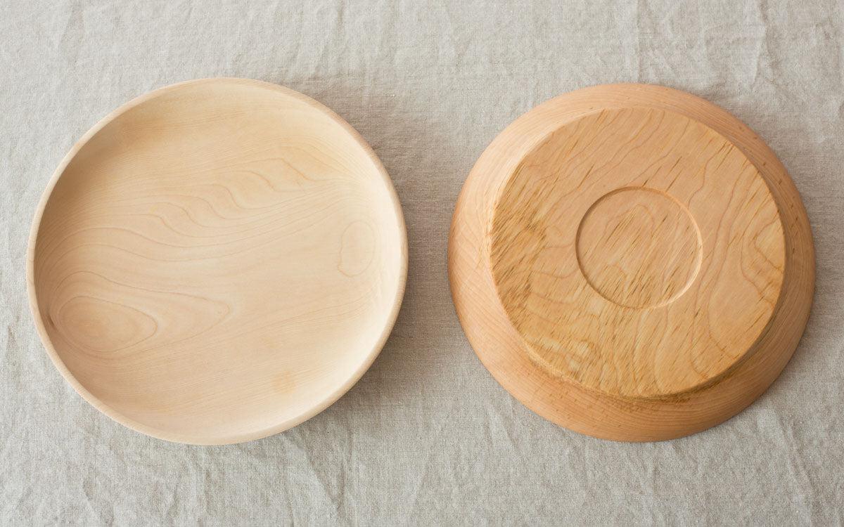 朝食の時間を愉しむ木のプレート 栃 24cm