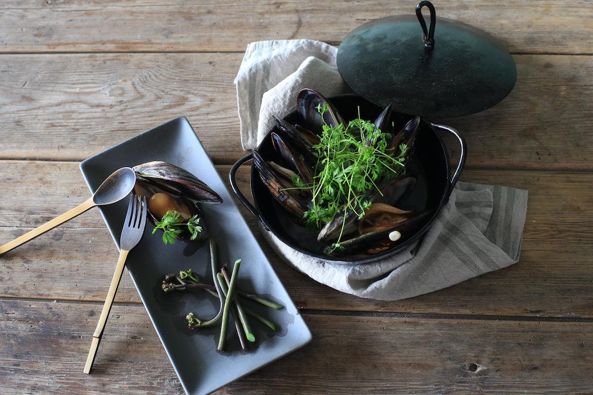 竹のフォーク 拭き漆 黒漆