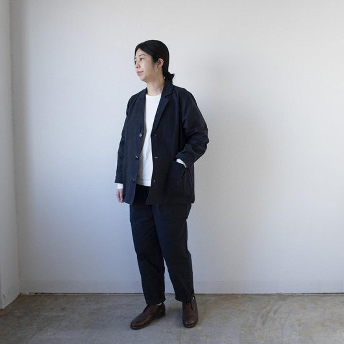 バフクロス オーバーサイズジャケット ブラックネイビー｜unisex 3 size