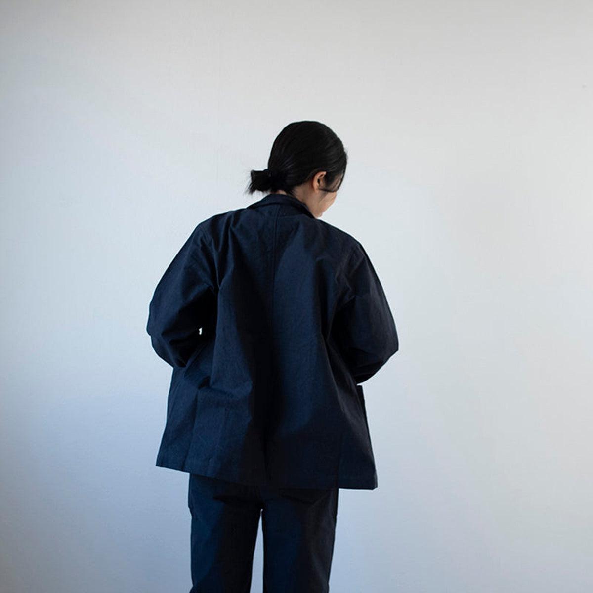 バフクロス オーバーサイズジャケット ブラックネイビー｜unisex 3 size