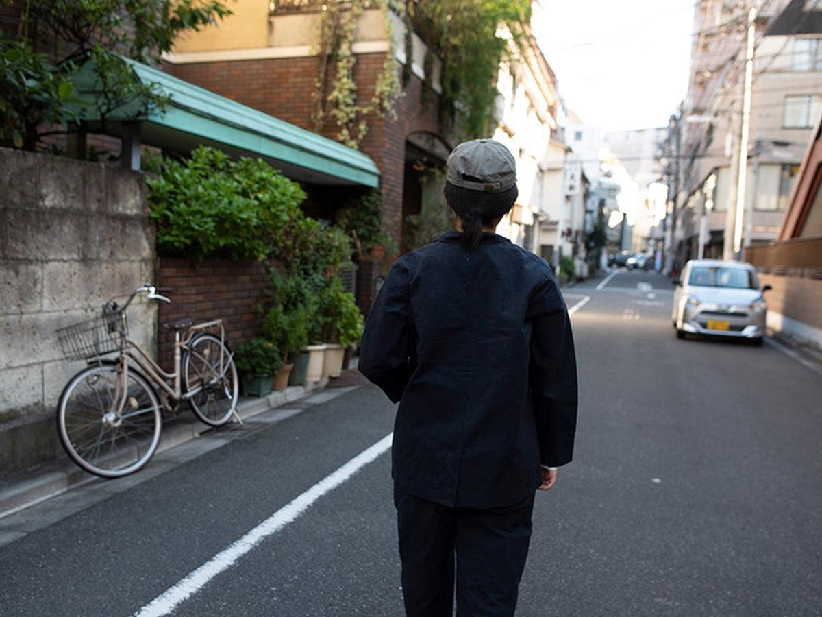 バフクロス オーバーサイズジャケット ブラックネイビー｜unisex 3 size