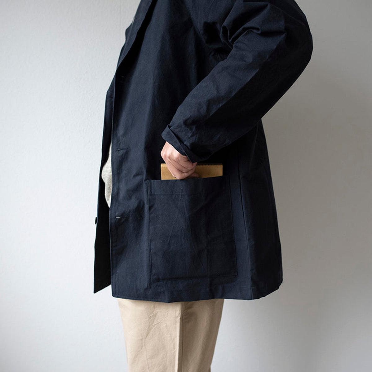 バフクロス オーバーサイズジャケット ブラックネイビー｜unisex 3 size