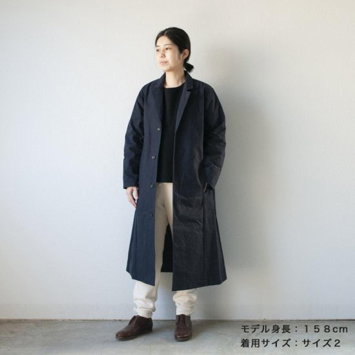 バフクロス ロングジャケット ブラックネイビー｜unisex 2 size