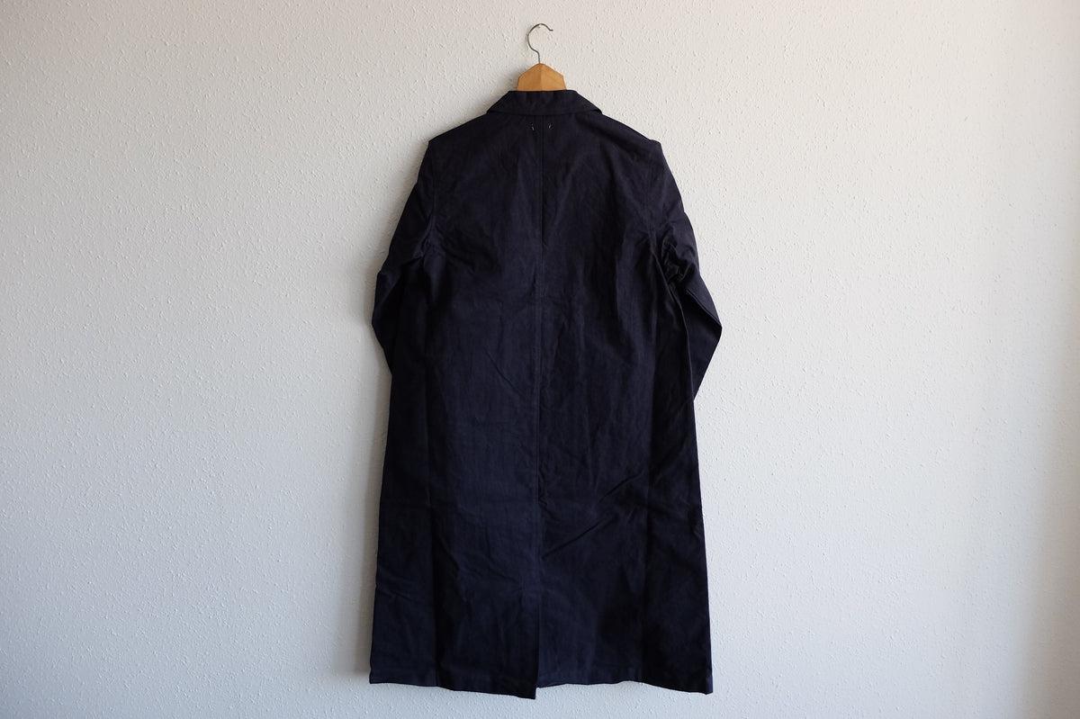 バフクロス ロングジャケット ブラックネイビー｜unisex 2 size