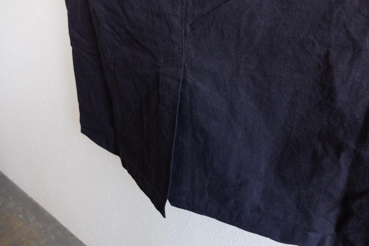 バフクロス ロングジャケット ブラックネイビー｜unisex 2 size