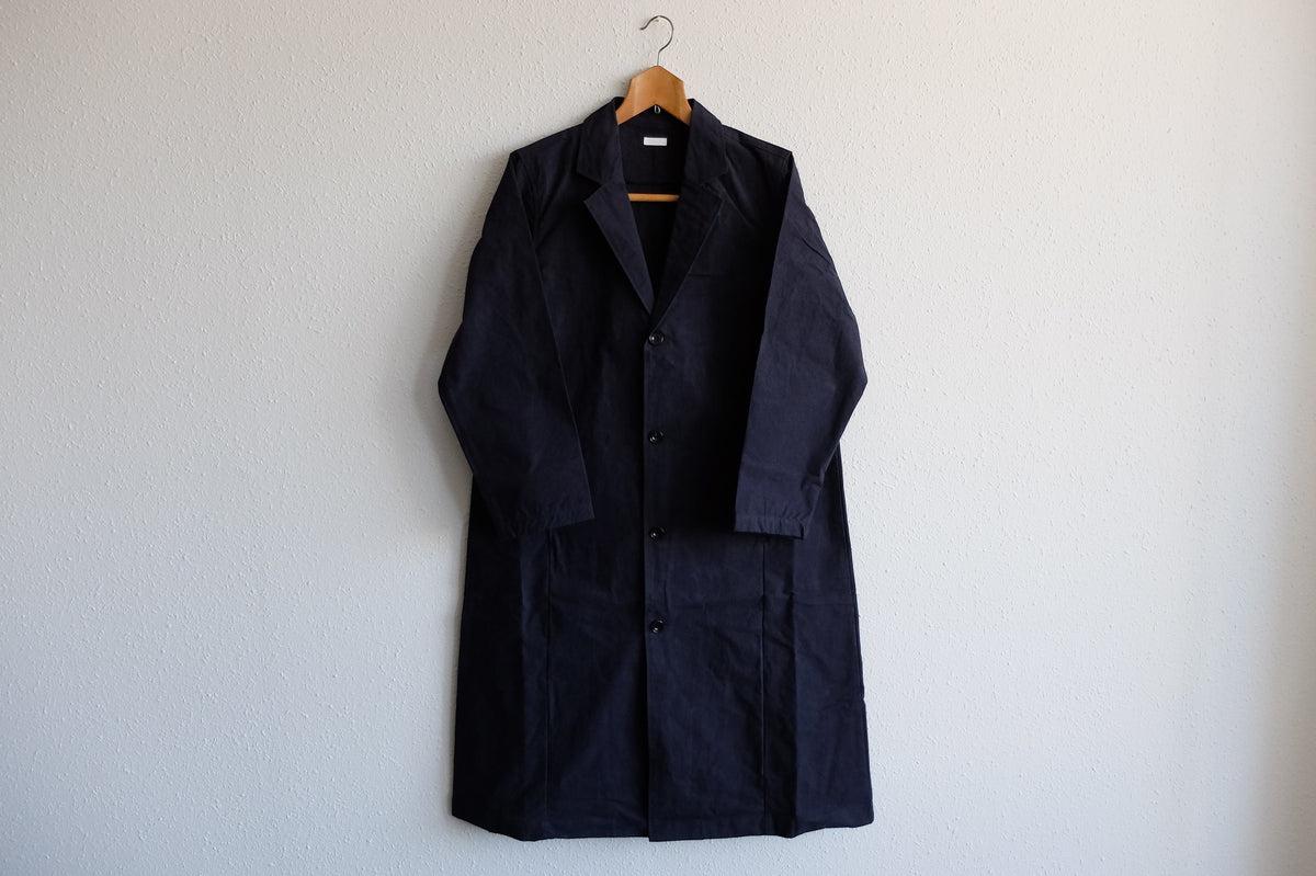 バフクロス ロングジャケット ブラックネイビー｜unisex 2 size