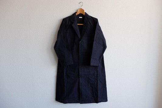 バフクロス ロングジャケット ブラックネイビー｜unisex 2 size