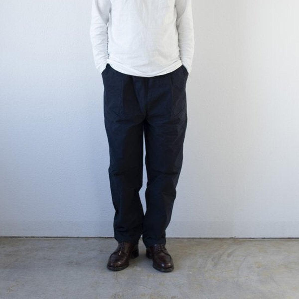 バフクロス ワイドパンツ ブラックネイビー｜unisex 3 size