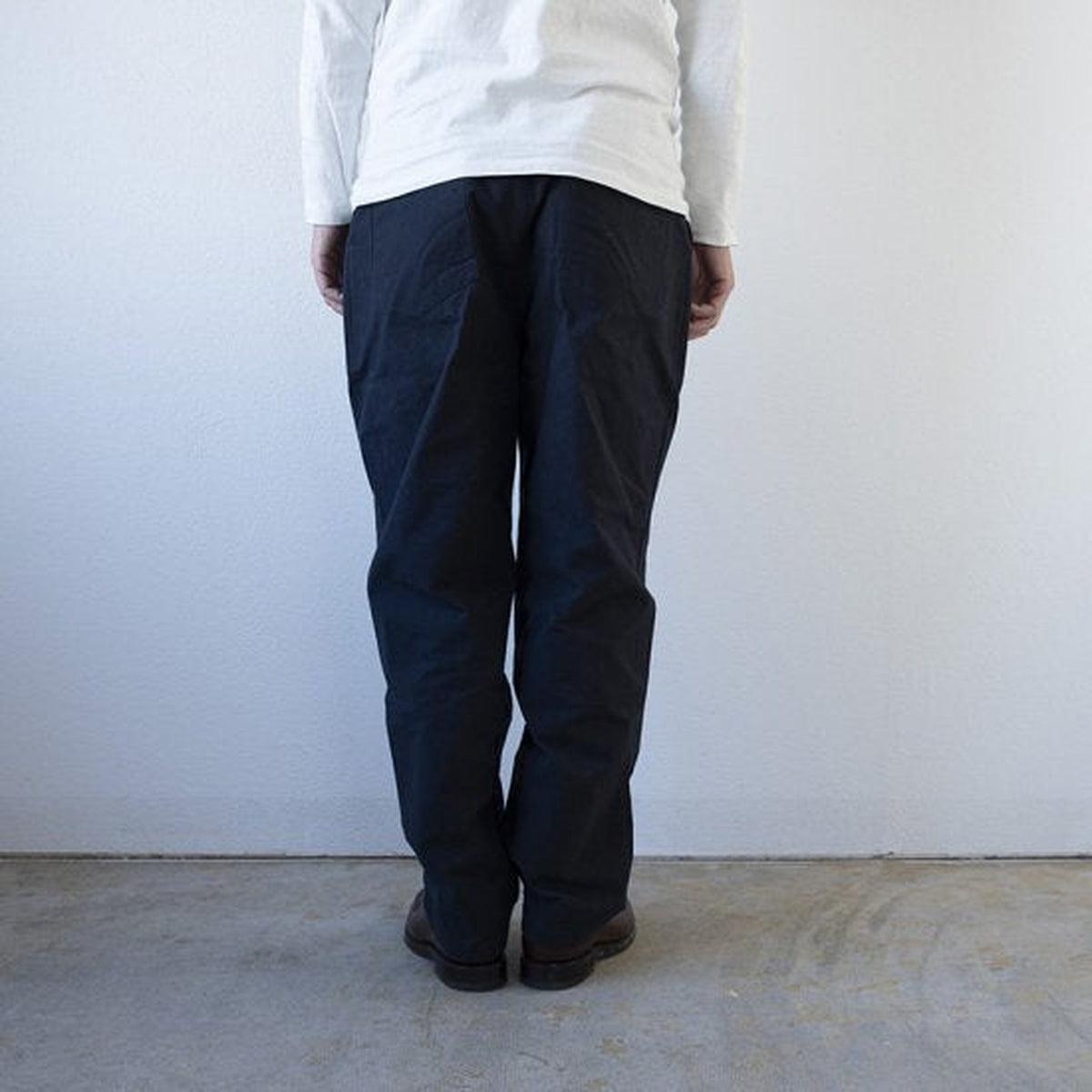 バフクロス ワイドパンツ ブラックネイビー｜unisex 3 size