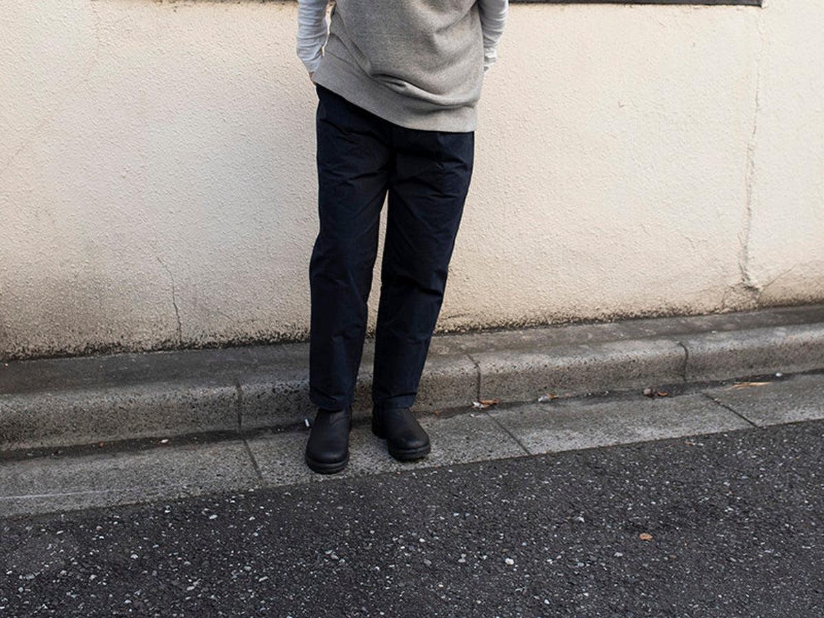 バフクロス ワイドパンツ ブラックネイビー｜unisex 3 size