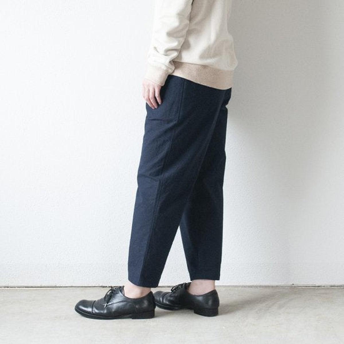 バフクロス ワイドパンツ ブラックネイビー｜unisex 3 size