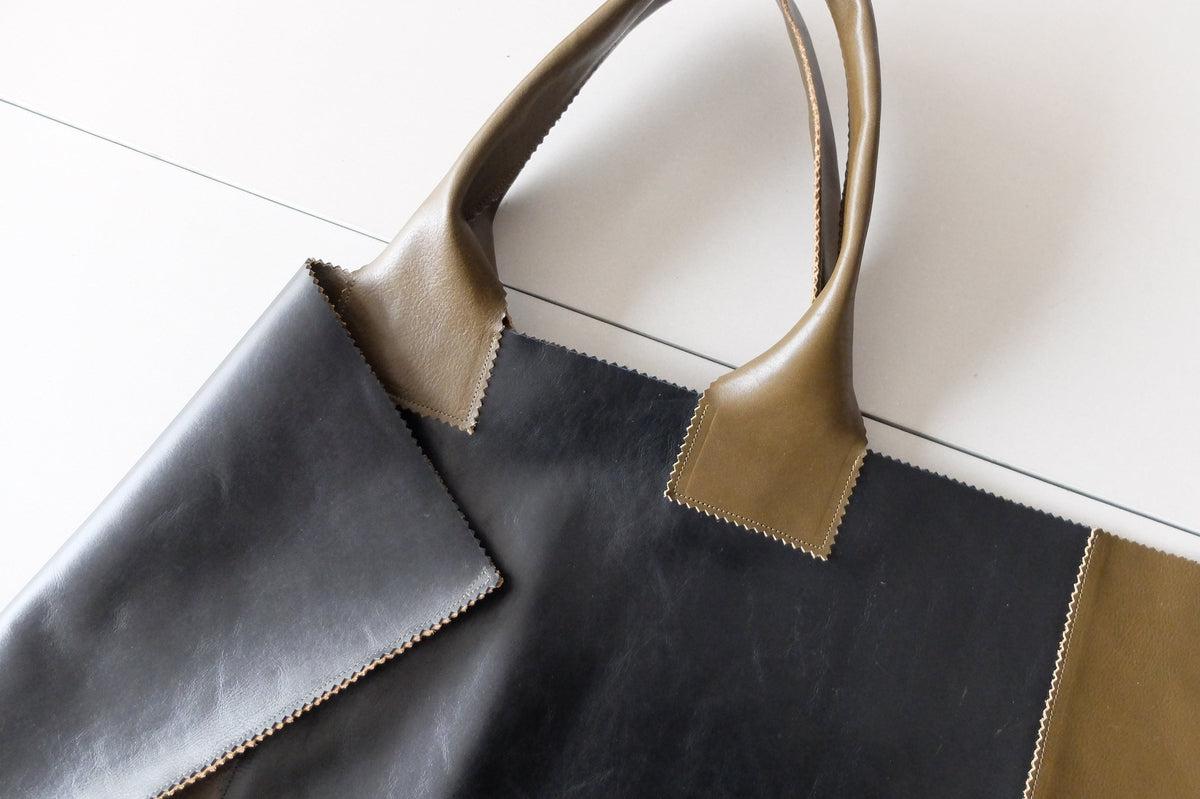 ビッグレザートートバッグ パッチワーク（A）