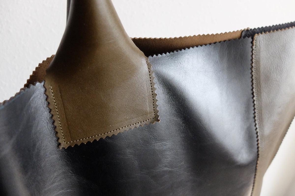 ビッグレザートートバッグ パッチワーク（A）