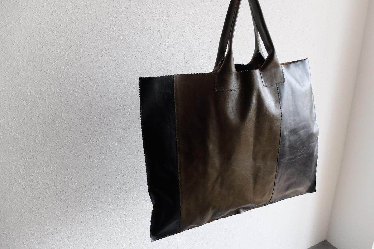 ビッグレザートートバッグ パッチワーク（A）